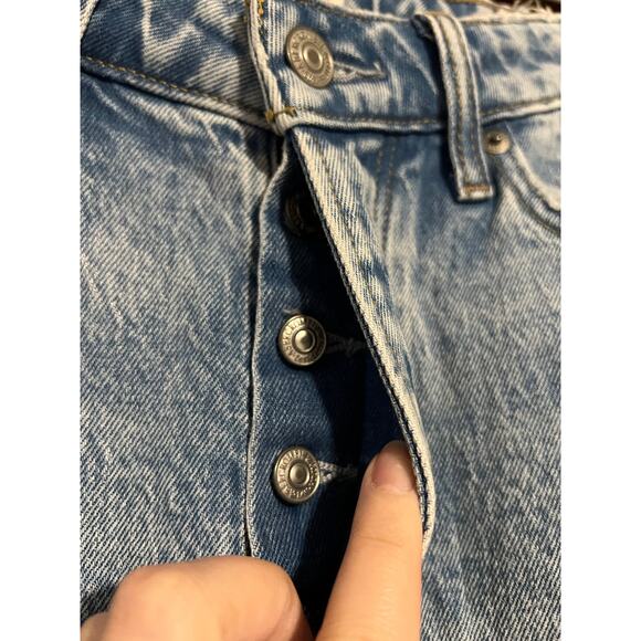 Abercrombie & Fitch Curve Love High Rise Dad Jeans Medium Light Wash Size 26/2S - Picture 4 of 10